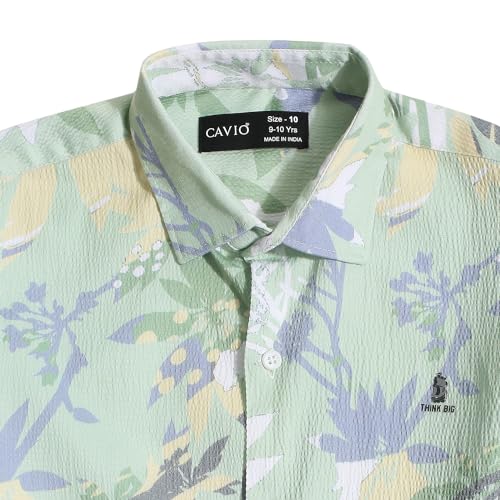 Image of CAVIO Boys Printed Shirt and T-Shirt Regular Fit Casual Half Sleeve