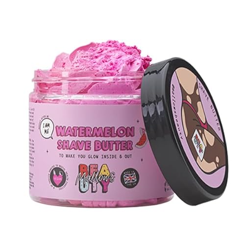 Mallows Beauty Watermelon Shave Butter, Relieves Redness, Hydrates and Nourishes, Protects Against Razor Rash, Long Lasting Results, for All Skin Types, 100g