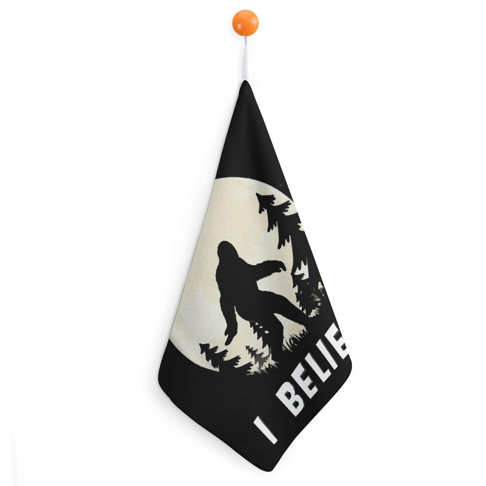 CGSBNGHA Bigfoot Sasquatch I Believe Hand Towel Hanging Face Towels Cleaning Cloths Handkerchief for Bathroom Kitchen
