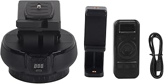 Akozon Motorized Tripod Head, Motorized Panoramic Tripod Head, Pan Tilt Camera Mount, Motorized Pan Tilt Head 2.4G Wireless Remote Control Camera Mount Base 360° Rotation for Mobile Phone Camera