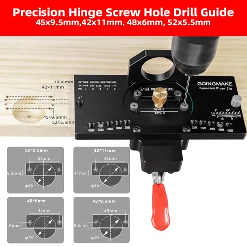 image for GOINGMAKE Metal Concealed Hinge Jig with Quick Clamp and Dust Vacuum A