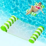 Wanna Party Hammock Pool Floats Adults, 4-in-1 Multi-Purpose Inflatable Pool Floats PVC Water Hammock Lounge Floaties- Green 1 Pc