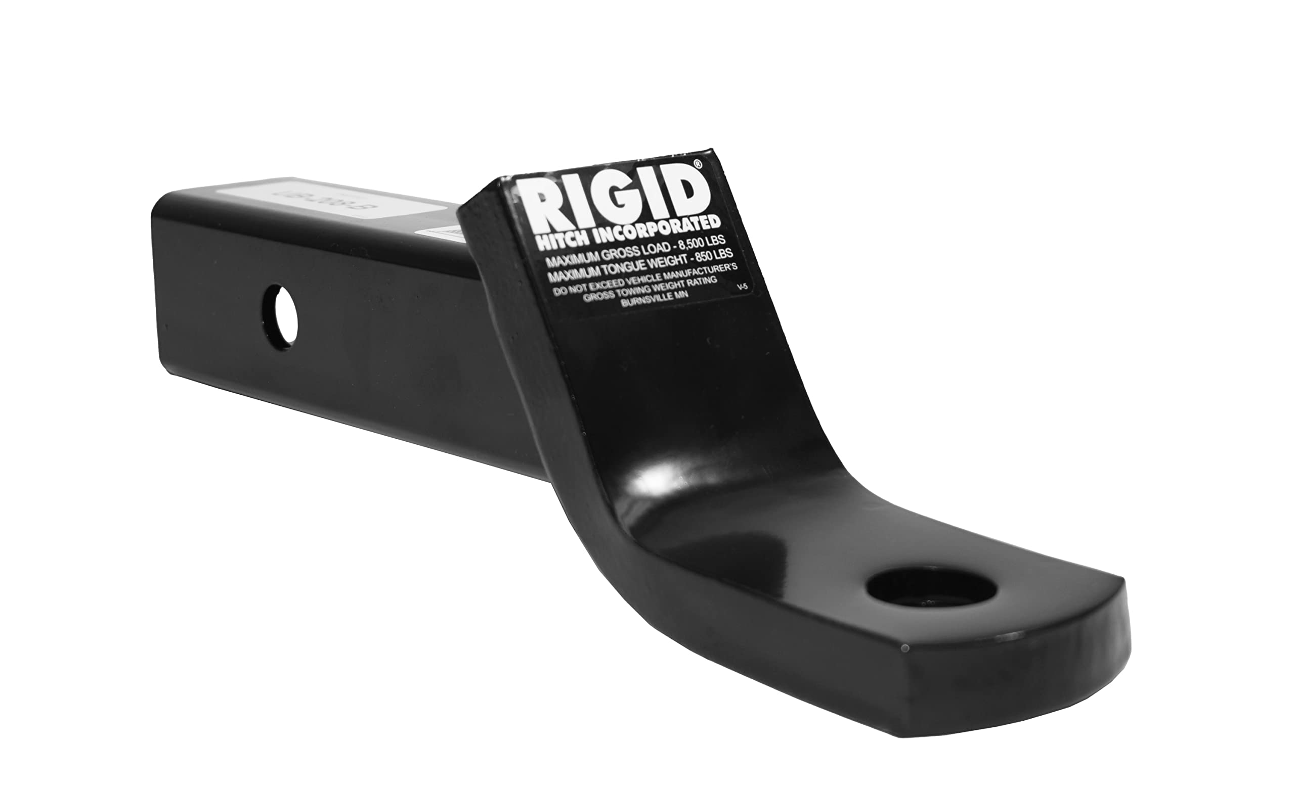 Rigid Hitch Class III, IV Hitch Ball Mount (UB-208-B) Fits 2-in Receiver, 8,500 lbs, 2-Inch Drop, Black