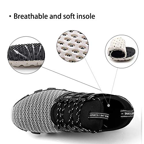SKDOIUL Men Walking Sneaker Men Running Sneakers Casual Running Shoes Youth Boys Sneakers Sport Running Shoes mesh Breathable Mens Trail Outdoor Shoes Grey Size 8 (8066grey41)