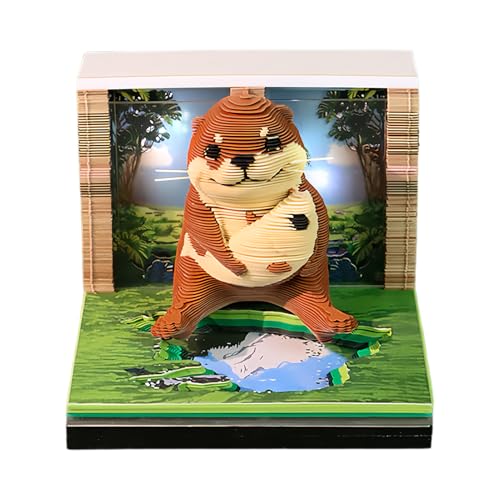 Calendrier 3D bloc-notes 2026 avec animaux mignons en papier sculpté