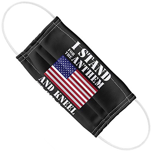 Popfunk I Stand For The Flag Kneel Cross USA 1-Ply Reusable Face Mask Covering, Unisex