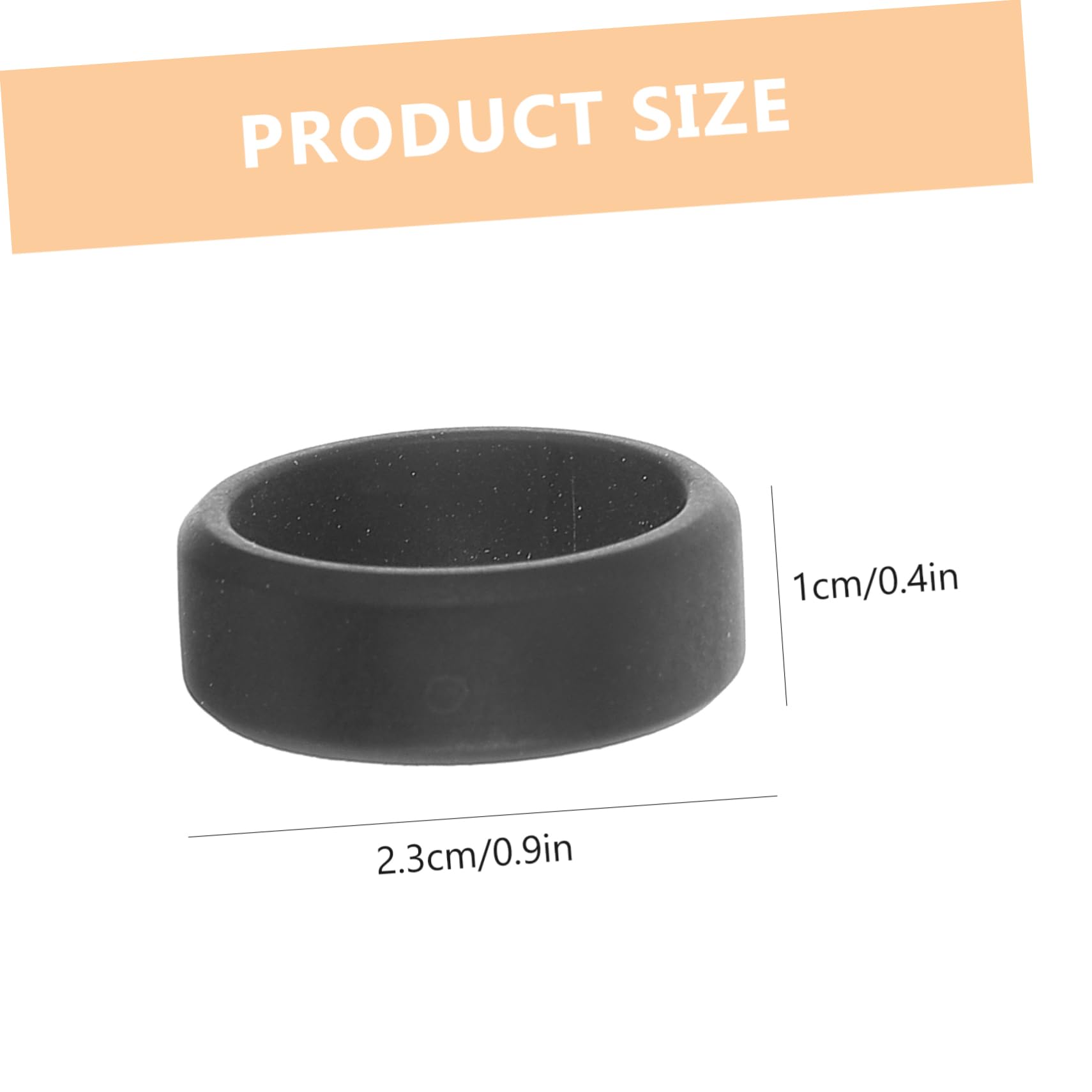 KOMBIUDA Ergonomic Silicone Rings Set for Men Ring Skin-friendly Breathable No Sweat Sports Wedding 10 Pieces Black 8