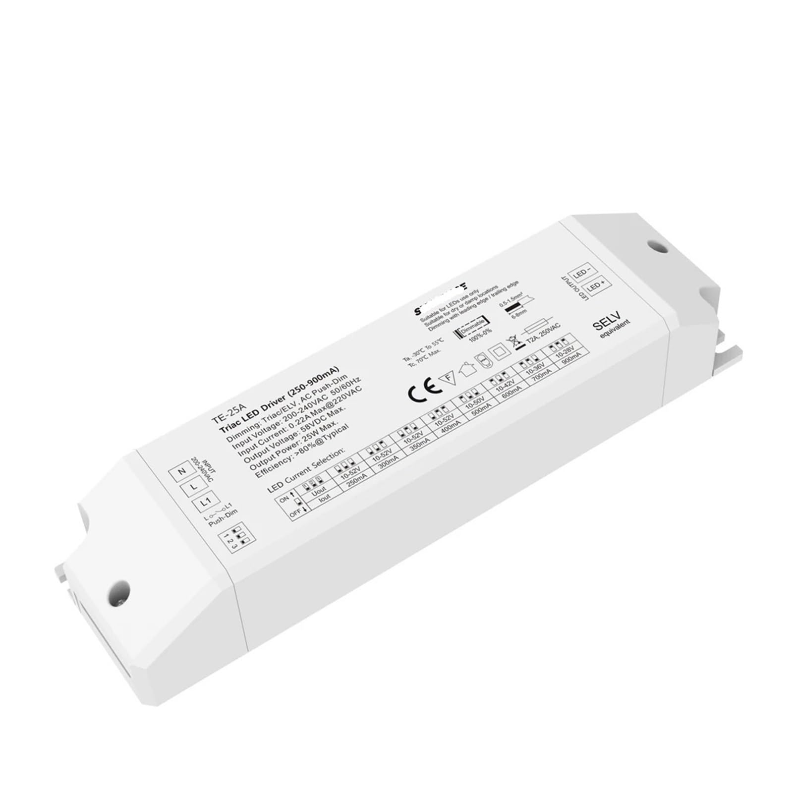 Pilote de gradation thyristor LED TE-25A pour un contrôle de lumière fluide