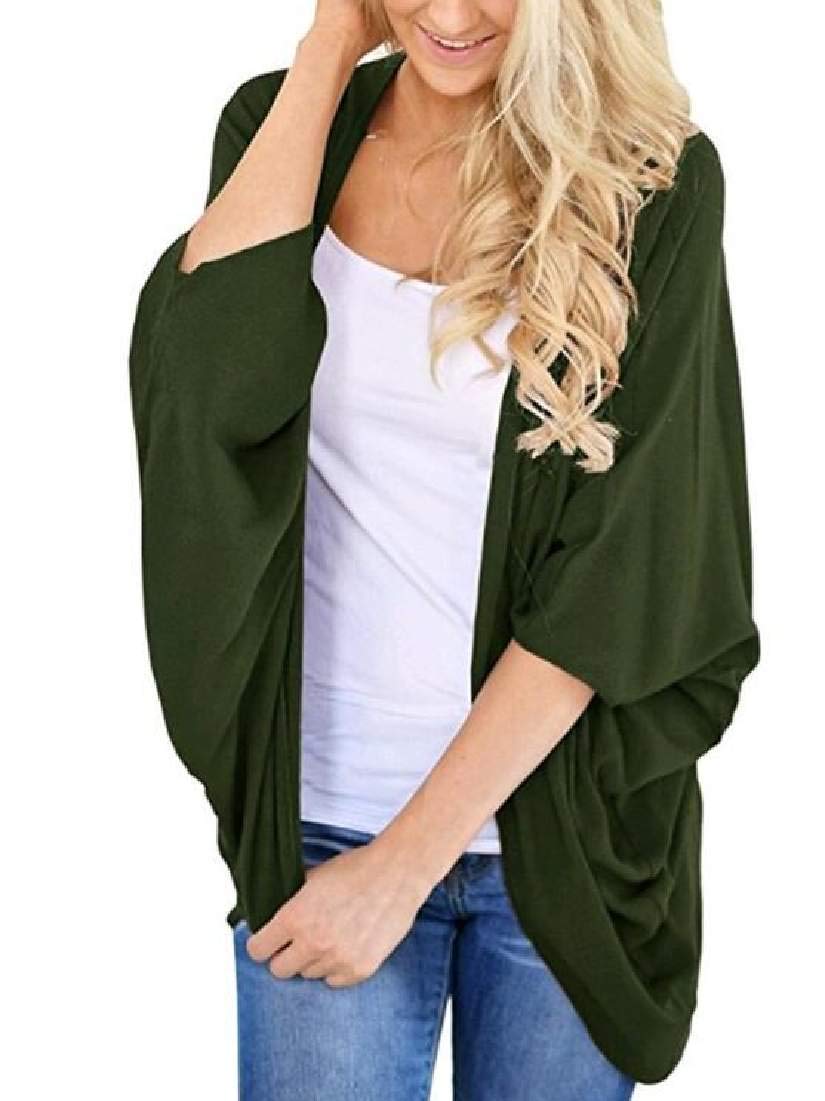 Frieed Womens Chiffon Kimono Open Front Batwing Sleeve Cardigan Cover Ups