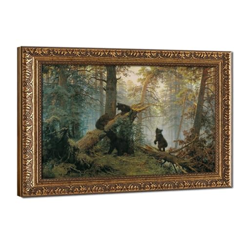 Impression sur toile Morning in A Pine Forest Ivan Shishkin cadre suspendu 50x76 cm