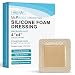 MedVance TM Silicone - Bordered Silicone Adhesive Foam Dressing Size 4"x4" (2.7"x2.7" pad), Box of 5 dressings