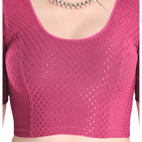 Image of FINESTFIT Stay On Trend Fashion 100% Cotton Readymade Blouses for Women,Round Neckline with Organza Balloon Sleeves.