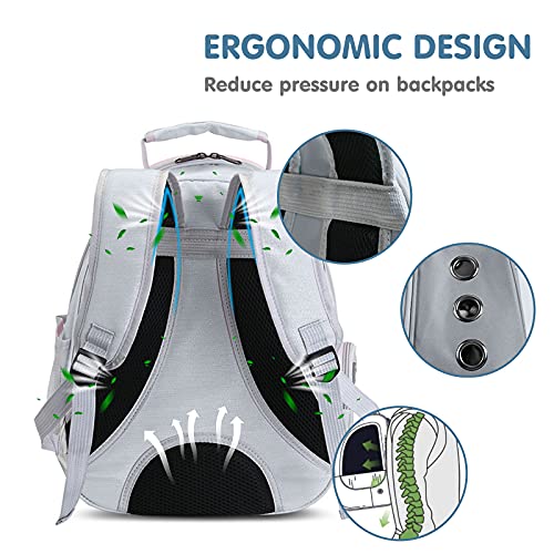 PETCUTE Cat Backpack,Cute Cat Carrier Backpack for Cat and Dogs Up to 7kg,Breathable Pet Backpack with Internal Safety Strap and Removable Mat for Travel Camping Hiking Light Gray - Image 4
