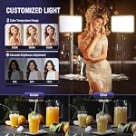 2-Pack LED Video Light Kit with 63'' Tripod Stand, Kewaiaa 2500K-8500K Dimmable Studio Photography Panel Lighting for Video Recording Game Live Streaming Podcast YouTube Filming, Phone Holder