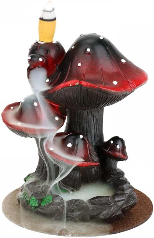 Mushroom Backflow Incense Holder, Resin Incense Burner Waterfall, Incense Fountain