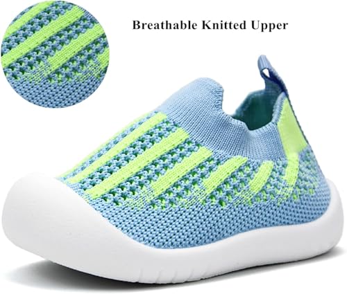 Image of TS WITH TECHSUN Lightweight Baby Boy Girl Soft Soles Shoes, Knitted Breathable Slip-On Mesh Summer Casual Sneakers Floor Socks, Toddler Walking Shoes Infant First Running Kids Shoes