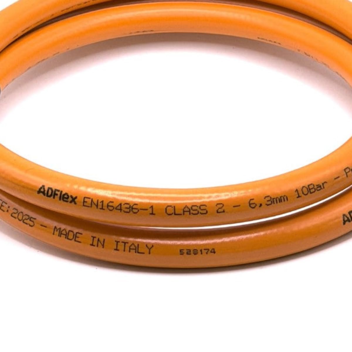 Tubo flessibile per gas ad alta pressione GPL, 150 cm W20 RH x W20 RH, connettori girevoli arancione per tubo GPL per roulotte, camper, camper e regolatori paratie