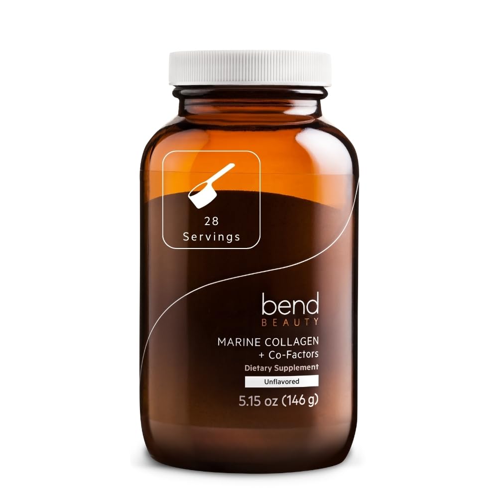 Bend Beauty Marine Collagen + Co-Factors | Unflavored Collagen Powder | Hydrolyzed Collagen Supplement | Fish Collagen Peptides + Silicon + Vitamin C | Supports Healthy Skin, Hair and Nails