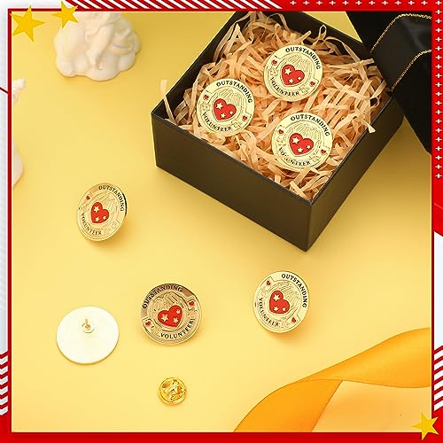Image of Tondiamo 54 /18 Pcs Volunteer Appreciation Gifts Pins Bulk Outstanding Gold Honor Volunteer Pin for Volunteer Month Week Gifts