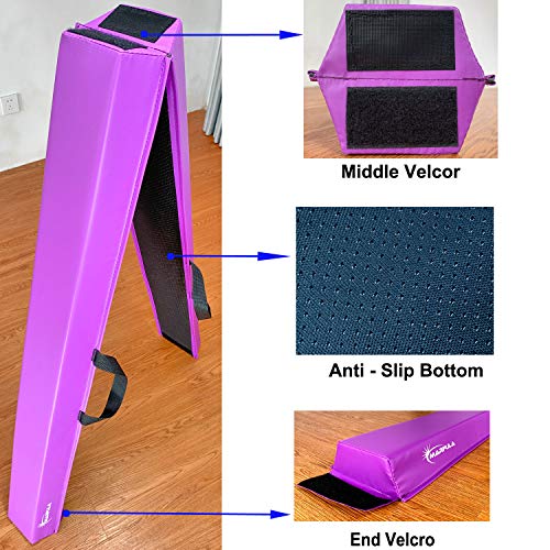 6 FT / 8 FT / 9 FT / 10 FT Balance Beam Folding Floor Gymnastics Equipment for Kids, Non Slip Base, Gymnastics Beam for Training Home Gym Use - Image 6