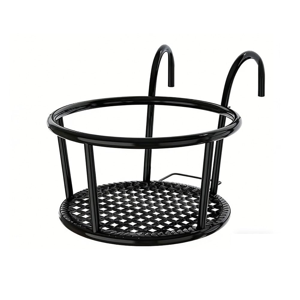 Support de jardinière suspendu en métal pour balustrade de balcon et terrasse