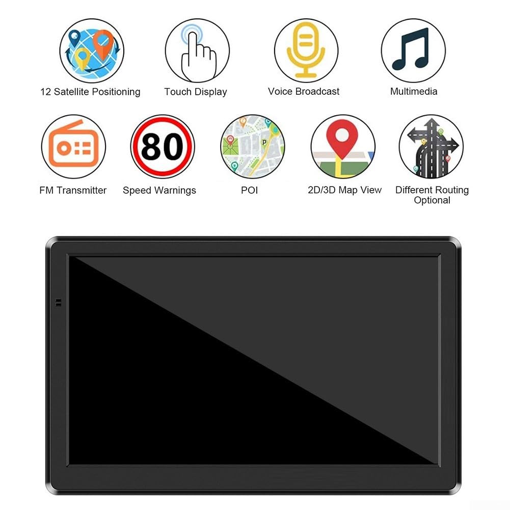 Navegador GPS de alta sensibilidad con pantalla táctil de 7 pulgadas para coches y camiones con soporte multilingüe y recálculo rápido de ruta