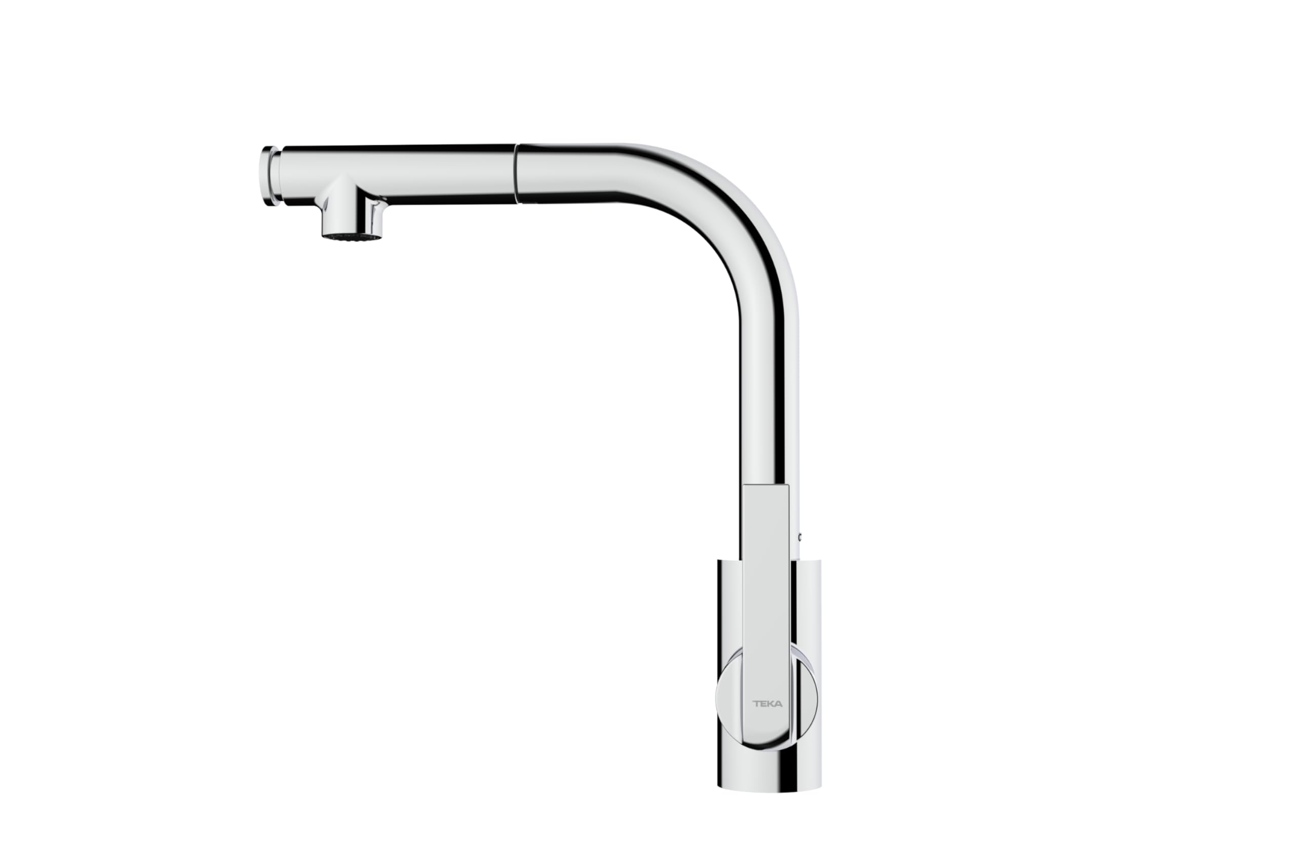 TEKA Grifo de Cocina Monomando, Caño Alto Giratorio, Maneral Extraíble con Fijación Magnética, Aireador Anticalcáreo, Latiguillos Flexibles 3/8", Cromo, Modelo IN 938 PLUS