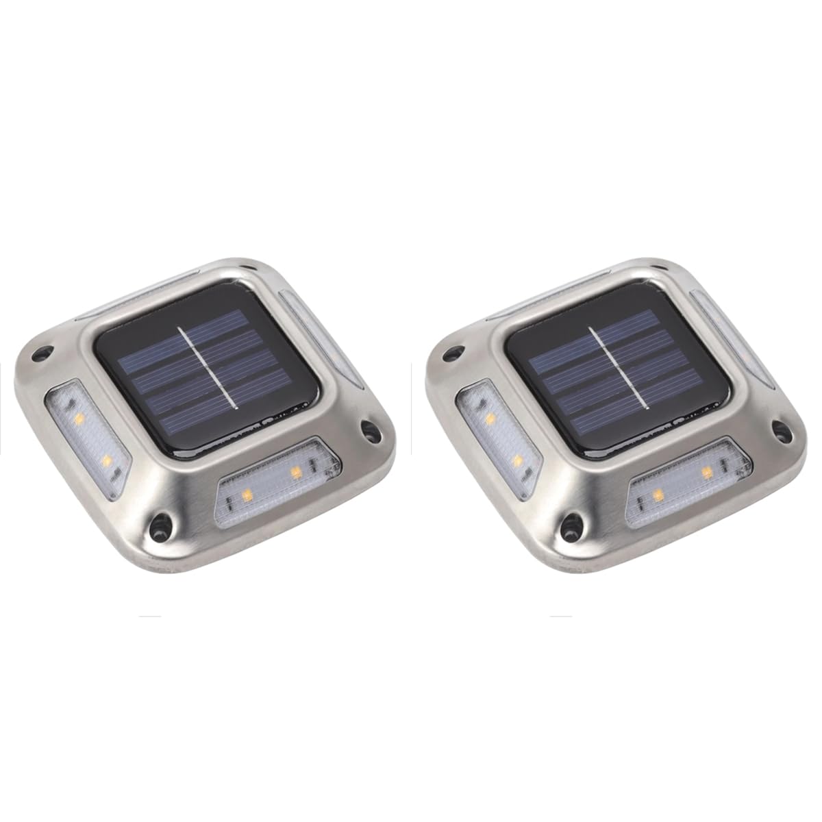 UDSKNV[KSL Solar Light Waterproof LED 2PCS Ground Light Warm Light Solar Garden Lamp Outdoor Courtyards Driveway Marker Light