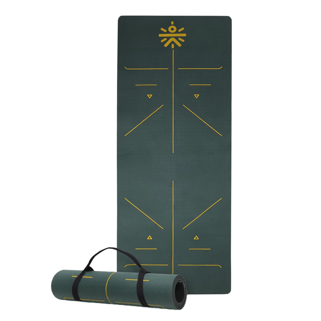 CULT Yoga Mat for Woman & Yoga Mat for Man with Body Alignment Marks | 6mm Anti-Slip Workout Mat for Home Gym | Premium TPE Exercise Mat & Fitness Mat for Kids & Adults | Yoga Mats (Green)