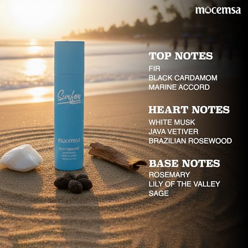 Image of Mocemsa Surfer Body Perfume for Men | Fresh Aquatic & Marine Fragrance | Long-Lasting No Gas Deo | Everyday Office, Gym & Summer Wear Scent | Premium Men's Body Spray | 150ml