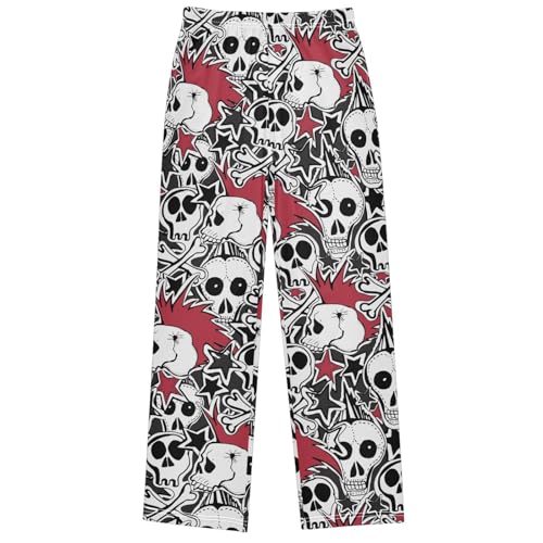 Boy's Pants Skull Guitar Rock Jogger Pants Elastic Waist Long Bottoms Trousers with Pockets 6-14 Years - Main Image