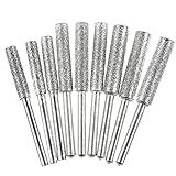 KIMLONTON軸付砥石 ダイヤモンド砥石 4.0mm 4.8mm 5.35mm ダイヤモンドバー 円筒形 3mmシャンク チェーンソー研削ヘッド9本入りセット ミニルーター・リューター・ ルーター・研磨機 対応
