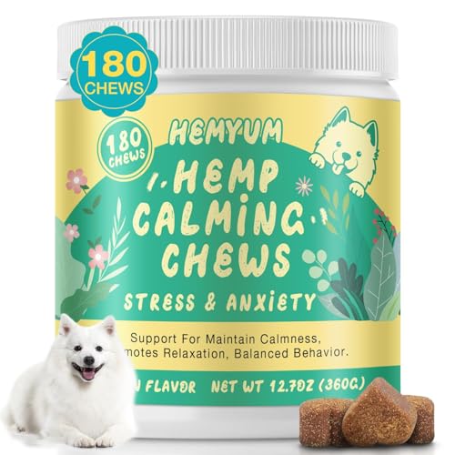 Image of Hemp Calming Chews for Dogs, Natural Anxiety Relief Supplement, Stress Sleep Support, Reduce Barking Separation Anxiety, Chicken Flavor, 180 Soft Chews for All Dog Breeds & Ages