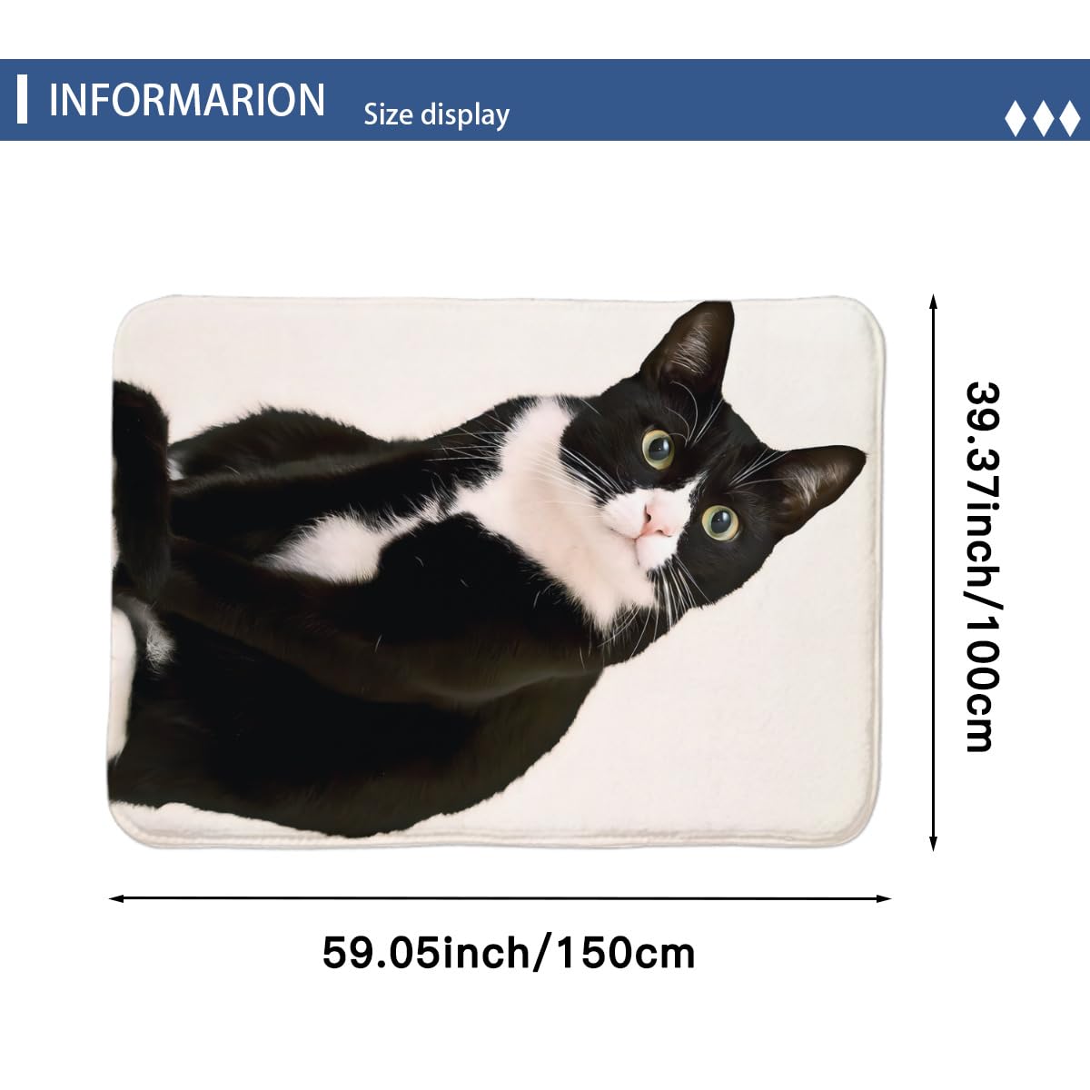 Amazon｜カーペット 黒猫 ねこ 猫柄 ネコ柄 ラグマット 100