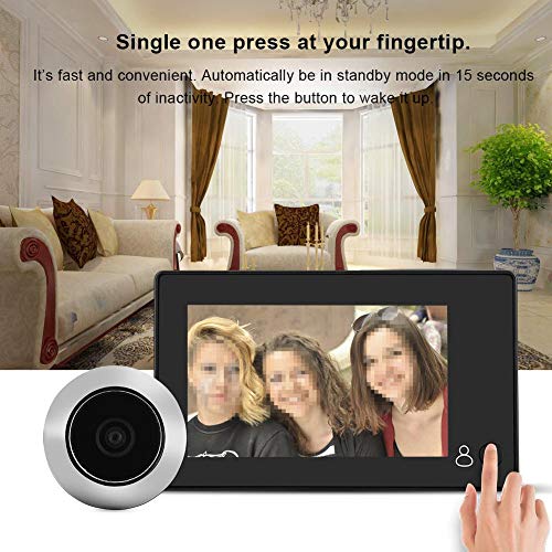 Türspionkamera, 4,3 Zoll LCD HD Digital Guckloch Video Türklingel, 0,3 MP 110° Weitwinkel Eingebauter Akku, Türspion Sicherheitskamera Monitor, für Home Security System