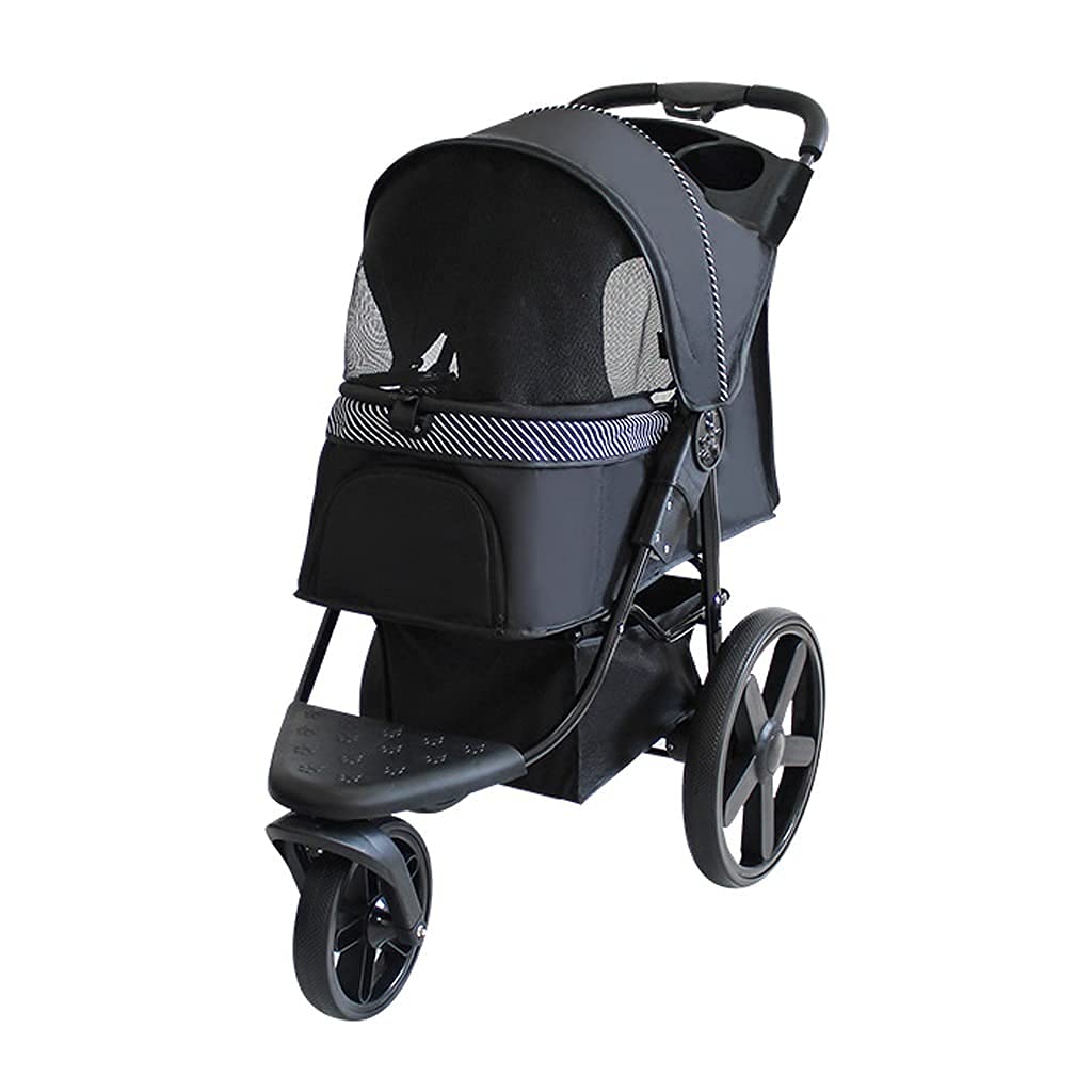 FACAZ Dog Stroller Wheels Pet Gear Pet Stroller for Cats/Dogs Pushchair  Carrier, One-Click Folding, Large Wheels, Lightweight Dog Pram with Water 