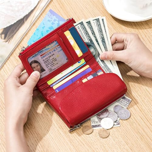 Pebble Leather Wallet, Unisex Pebble Leather Wallet, Small Coin Card Purse for Women with Credit Card Holder, Coin Holder & Cash Slots (Gold)4