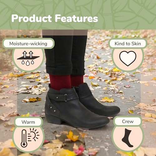 BambooMN Unisex Men and Women's Rayon from Bamboo Wool Blend Athletic Crew Socks for Home, Travel, Work and Sport, 2 Pairs4