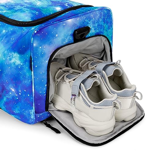 Choco Mocha Boys Galaxy Suitcase with Wheels Kids Black Rolling Duffle Bag for Camping Teen Boys Toddler Luggage Bag for Travel, 22inch4