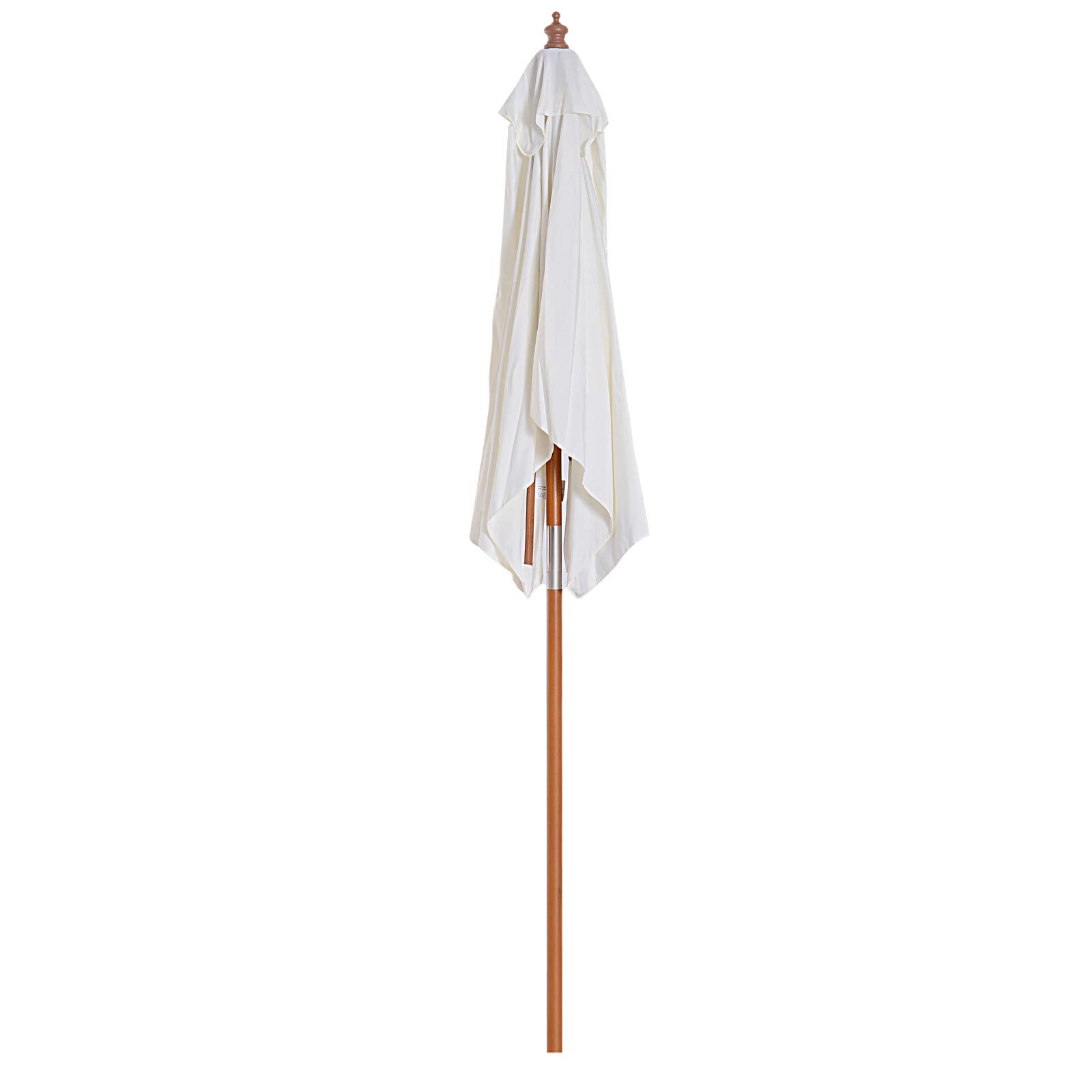 Outsunny Parasol de jardin extérieur Parasol rectangulaire inclinable bois polyester haute densité 2L x 1,5l x 2,3H m crème