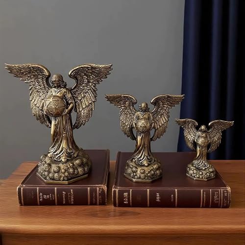 Estatua Vintage Dorada de Resina Arcángel Metatrón Pequeña miniatura 6