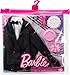 Barbie Fashion & Accessories Pack, Bridal Set with Groom Outfit for Ken Doll with Tuxedo, Shoes, Watch, Wedding Cake with Tray & Bouquet