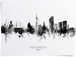Portsmouth England Skyline art print poster, unframed -11524