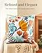 Kokaaee Embroidered Throw Pillow Cover - 18x18 Decorative Pillow Cover with Zipper Aesthetic Cute Design Boho Spring Summer Cozy Throw Pillowcase for Living Room Couch Sofa Bed, Elegant Flowers