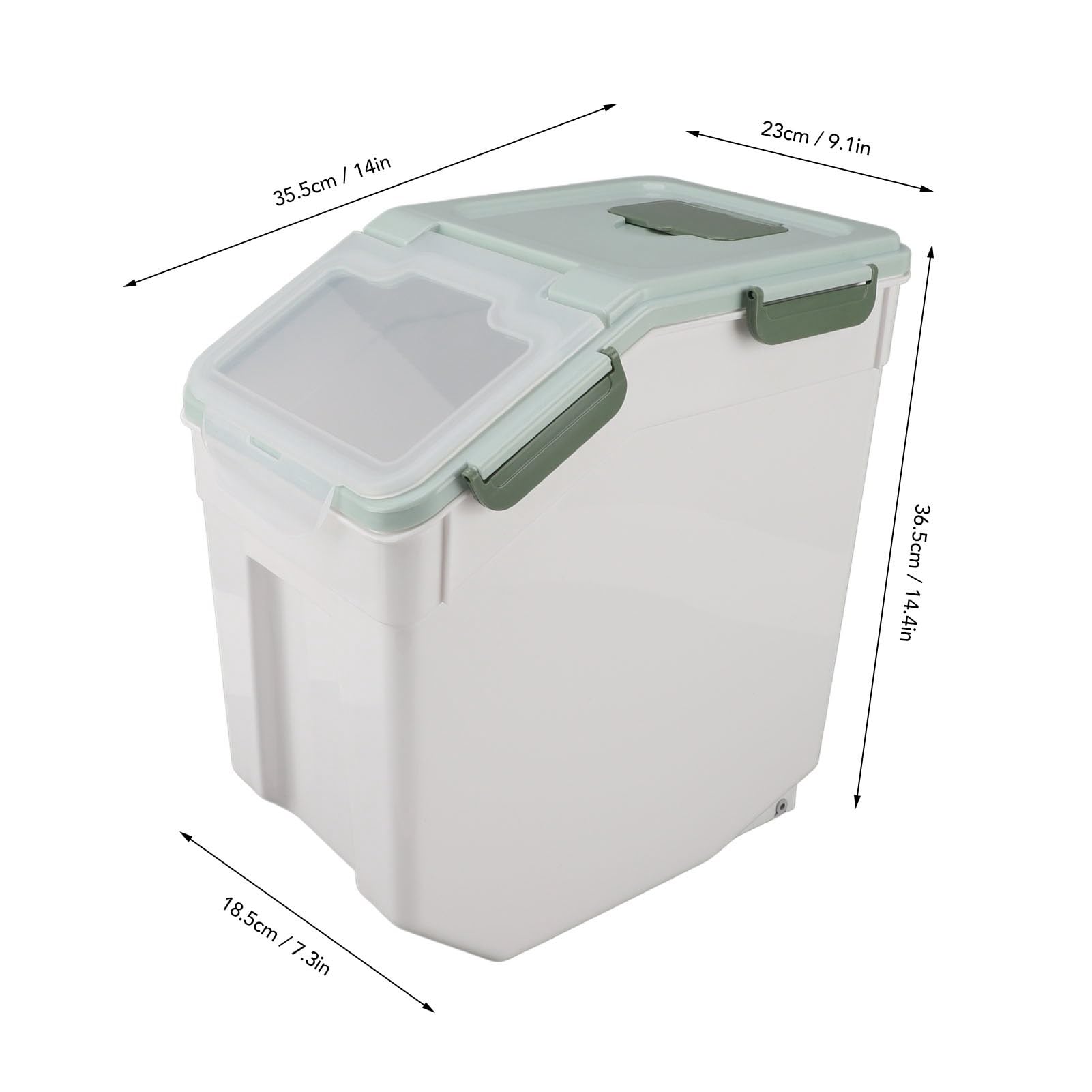 Luftdichter Vorratsbehälter für Reis, 10 Kg, Lebensmittel, Mehlbehälter mit Deckel, Becher, BPA-frei, Küche, Extra Große Getreideaufbewahrung (15 kg)