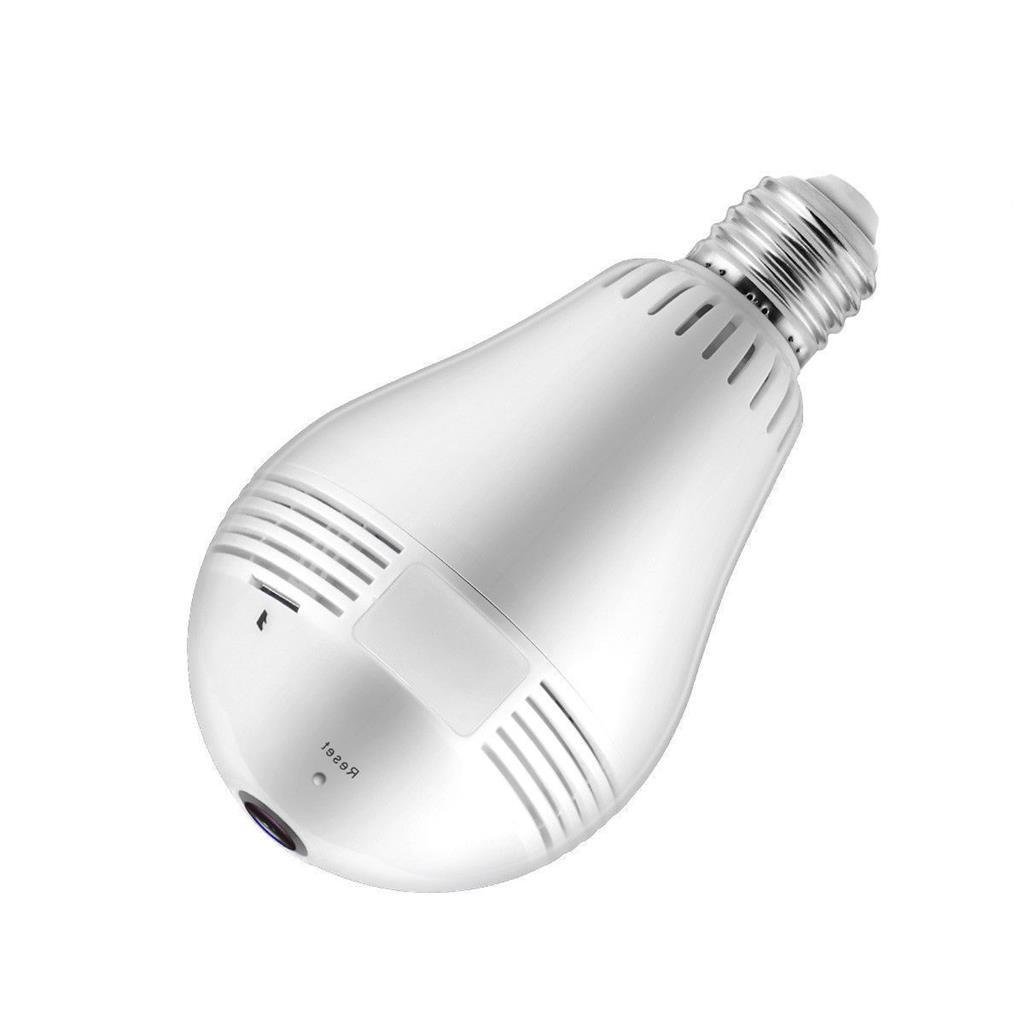 DOBO® Videocamera VR sorveglianza wireless lampadina telecamera a vite 360 gradi dome entrata micro SD bianca kit montaggio