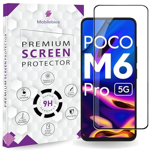 Image of Premium Tempered Glass Screen Protector Guard For Poco M6 Pro (6.79 Inch, Pack of 1) |HD Clear Edge to Edge Coverage With Easy to installation kit