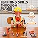 JOYIN 19Pcs Kids Tool Set, Pretend Play Toddler Tool Toys with Construction Worker Hat Costume & Electronic Toy Drill for Boy Girl Halloween Christmas Birthday Gift Dress Up Party