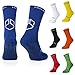 PremSox calzini antiscivolo da calcio con cuscinetti in gomma antiscivolo all'interno e all'esterno, metà polpaccio, cuscino antiscivolo per corsa, rugby, basket, fitness nero, blu, rosso, bianco
