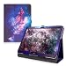 Produktbild kwmobile Schutzhülle kompatibel mit Huawei MediaPad T3 10 - Hülle Slim - Tablet Cover Case mit Ständer Galaxie Sterne Rosa Pink Dunkelblau